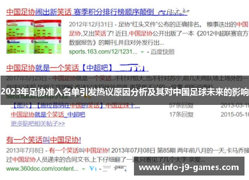 2023年足协准入名单引发热议原因分析及其对中国足球未来的影响